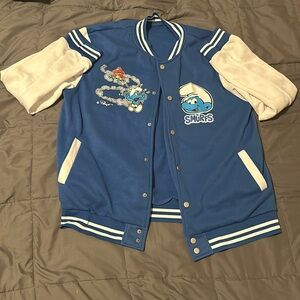 Romwe Smurfs Varsity Jacket